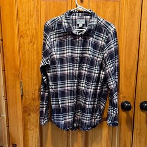 G.H Bass & Co. Dark Blue and White Checkered Shirt